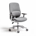 Chaise de bureau en tissu gris ajustable avec accoudoirs métal 60 x 60 x 100cm