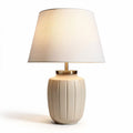 Lampe de table en céramique beige avec abat-jour en tissu blanc 20 x 20 x 40cm