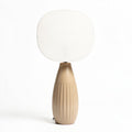 Lampe de table en céramique beige avec abat-jour en tissu blanc 30 x 15 x 50cm