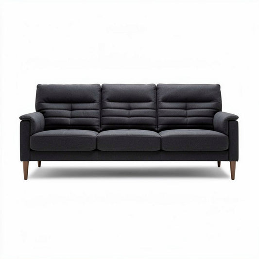 Canapé en tissu gris avec pieds en bois 200 x 85 x 85cm pour salon