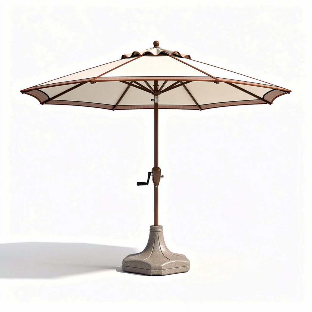 Parasol déporté en aluminium beige avec manivelle dimensions 200 x 200 x 250 cm