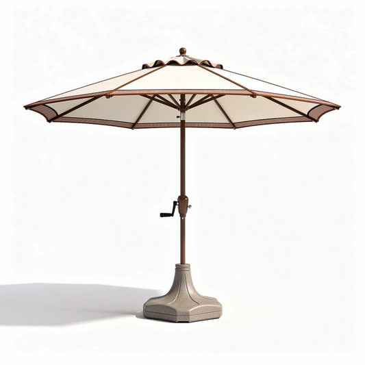 Parasol déporté en aluminium beige avec manivelle dimensions 200 x 200 x 250 cm