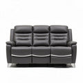 Canapé en cuir synthétique noir avec repose-têtes ajustables 190 x 90 x 100cm