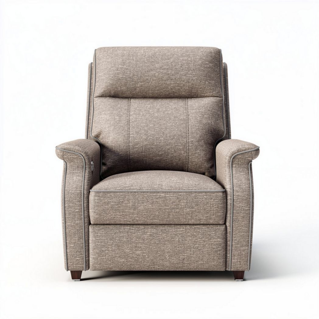 Fauteuil relax en tissu beige avec mécanisme inclinable dimensions 90 x 80 x 100cm