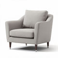 Fauteuil en tissu gris avec pieds en bois 70 x 80 x 80cm pour salon