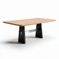 Table de salle à manger rectangulaire en bois naturel et métal 200 x 100 x 75cm